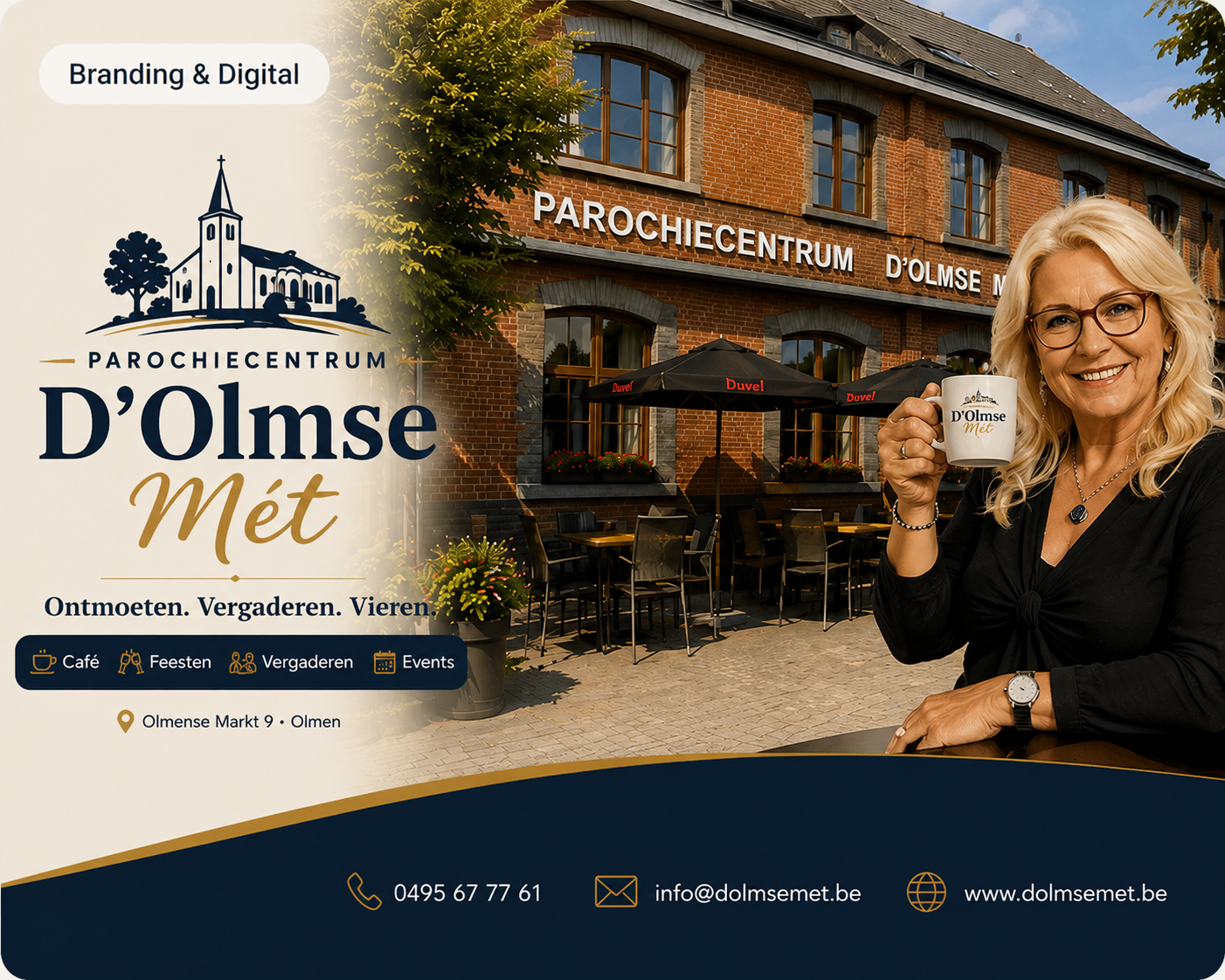 Beeld van het project D'Olmse Mét voor Parochiecentrum D'Olmse Mét